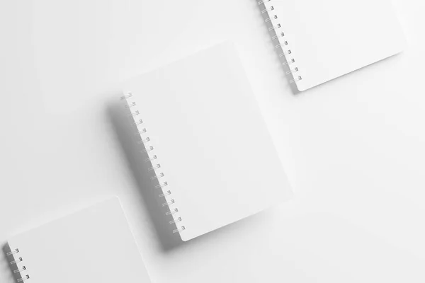 Abgerundete Ecke Spirale Notizbuch Rendering White Blank Mockup Für Design — Stockfoto
