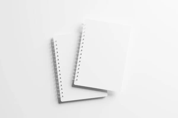 Rounded Corner Spiral Notebook Rendering White Blank Mockup Para Apresentação — Fotografia de Stock