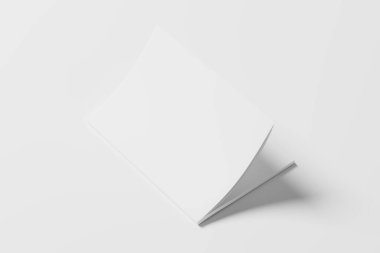 A4 A5 Dergi Broşürü 3D Tasarım Sunumu için Beyaz Boş Model Hazırlama