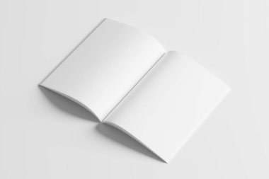 A4 A5 Dergi Broşürü 3D Tasarım Sunumu için Beyaz Boş Model Hazırlama