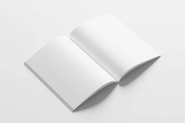 Magazine Brochure Rendering White Blank Mockup Design Presentation — Stock Photo, Image