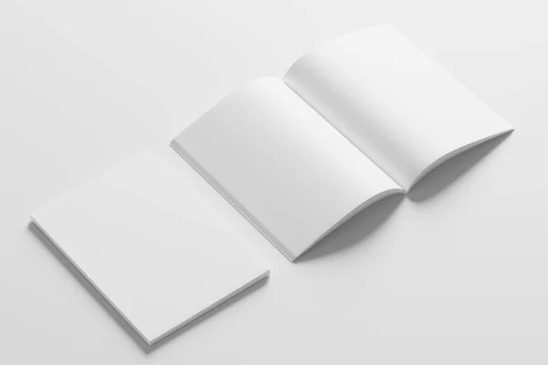 Magazine Brochure Rendering White Blank Mockup Design Presentation — Stock Photo, Image