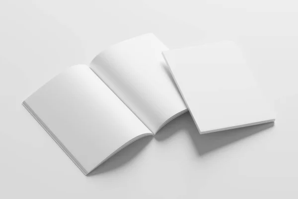 Magazine Brochure Rendering White Blank Mockup Design Presentation — Stock fotografie