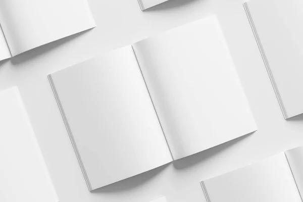 Magazine Brochure Rendering White Blank Mockup Design Presentation — Stock Photo, Image