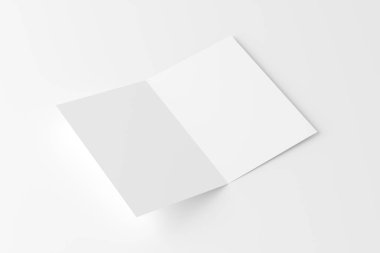 A4 A5 Katlanmış Davetiye Kartı Zarf 3D Tasarım Sunumu için Beyaz Boş Yapılandırma Modeli