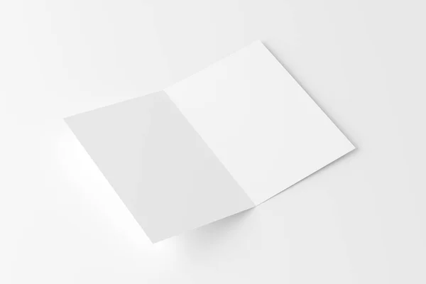 Gefaltete Einladungskarte Mit Umschlag Rendering White Blank Mockup Für Design — Stockfoto