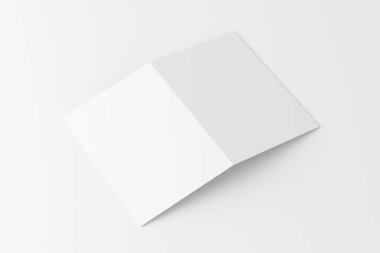 A4 A5 Katlanmış Davetiye Kartı Zarf 3D Tasarım Sunumu için Beyaz Boş Yapılandırma Modeli