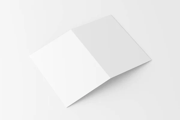 Cartão Convite Dobrado Com Envelope Renderização Branco Branco Mockup Para — Fotografia de Stock