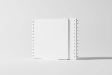 Kare Spiral Not Defteri 3D Tasarım Sunumu için Beyaz Boş Örnekleme