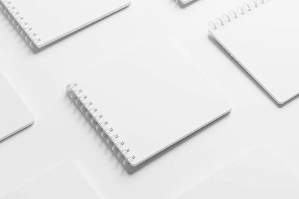 Square Spiral Notebook Rendering White Blank Mockup Voor Design Presentatie — Stockfoto