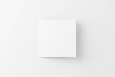 Kare Katlanmış Davetiye Kartı Zarf Beyaz Boş 3B Tasarım Sunumu Yapılandırma Modeli