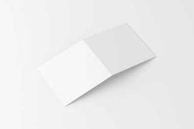 Kare Katlanmış Davetiye Kartı Zarf Beyaz Boş 3B Tasarım Sunumu Yapılandırma Modeli