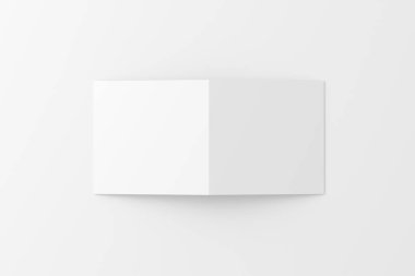 Kare Katlanmış Davetiye Kartı Zarf Beyaz Boş 3B Tasarım Sunumu Yapılandırma Modeli