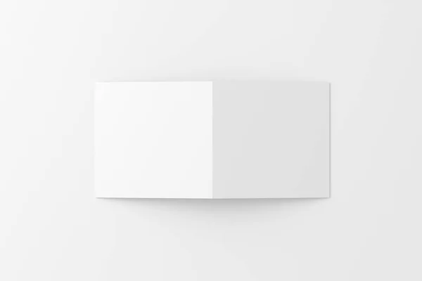 Τετραγωνική Διπλωμένη Προσκλητήρια Κάρτα Φάκελο Λευκό Κενό Απόδοση Mockup Για — Φωτογραφία Αρχείου