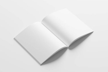 US Harf Boyutu Broşürü 3B Tasarım Sunumu İçin Beyaz Boş Model Hazırlama