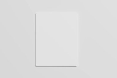 US Harf Boyutu Broşürü 3B Tasarım Sunumu İçin Beyaz Boş Model Hazırlama