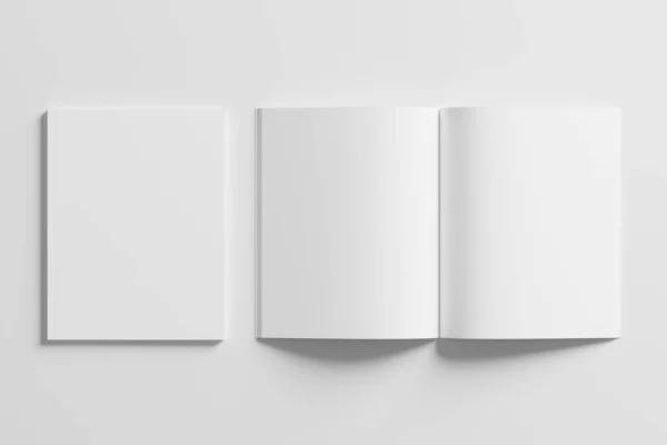 Letter Size Magazine Brochure Rendering White Blank Mockup Voor Design — Stockfoto