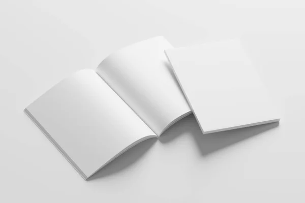 Letter Size Magazine Brochure Rendering White Blank Mockup Voor Design — Stockfoto
