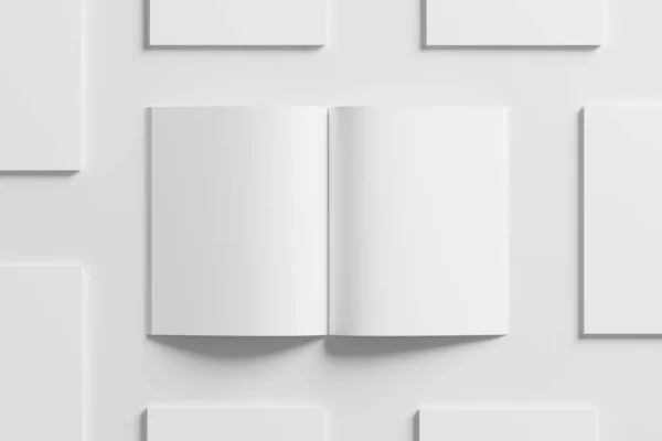 Letter Size Magazine Broschüre Rendering White Blank Mockup Für Design — Stockfoto