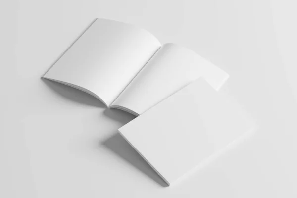 Letter Size Magazine Brochure Rendering White Blank Mockup Design Presentation — 스톡 사진