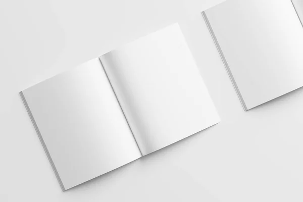 Usレターサイズマガジンパンフレットデザインプレゼンテーションのための3Dレンダリングホワイトブランクモックアップ — ストック写真