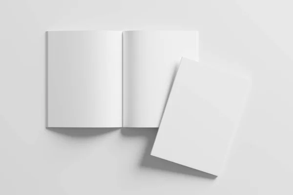 Brochure Della Rivista Letter Size Rendering White Blank Mockup Presentazione — Foto Stock