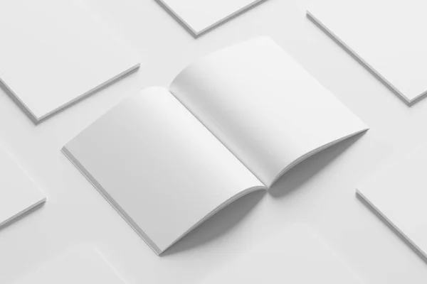 Letter Size Magazine Broschyr Rendering White Blank Mockup För Design — Stockfoto