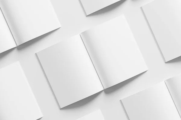 US Letter Size Magazine Brochure 3D Rendering White Blank Mockup For Design Presentation