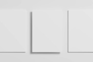 US Harf Boyutu Broşürü 3B Tasarım Sunumu İçin Beyaz Boş Model Hazırlama