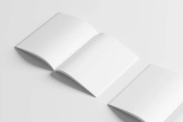 Letter Size Magazine Brochure Rendering White Blank Mockup Design Presentation — стокове фото