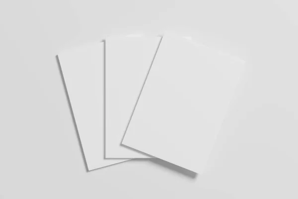 Letter Size Magazine Brochure Rendering White Blank Mockup Design Presentation — стокове фото