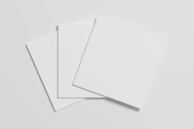 Kare Magazin Broşürü 3B Tasarım Sunumu için Beyaz Boş Tasarım Modeli