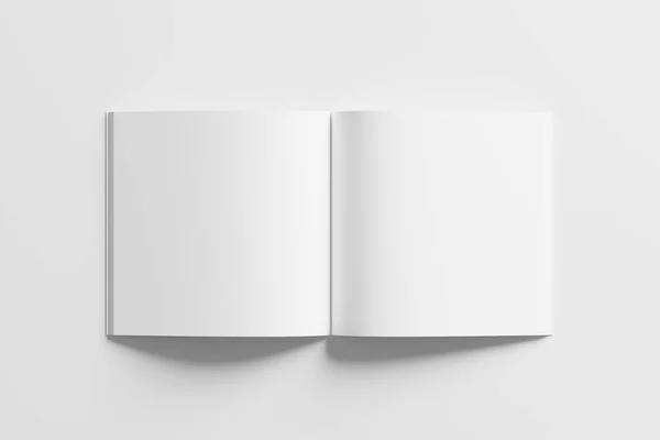 Square Magazine Broszura Rendering White Blank Mockup Design Prezentacja — Zdjęcie stockowe