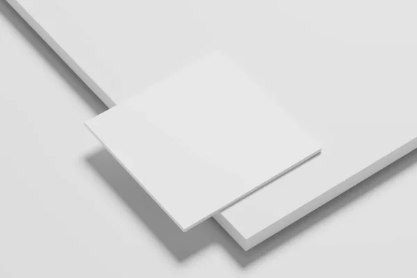 Brochure Square Magazine Rendering White Blank Mockup Presentazione Del Design — Foto Stock