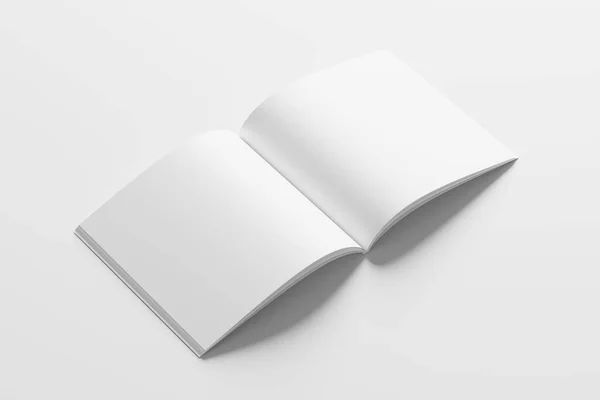 Square Magazine Brochure Rendering White Blank Mockup Design Presentation — 스톡 사진