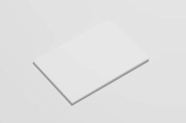 A4 Peyzaj Yatay Dergi Broşürü 3D Tasarım Sunumu için Beyaz Boş Tasarım Modeli