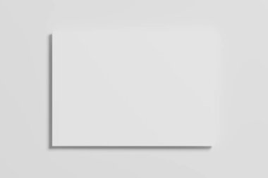 A4 Peyzaj Yatay Dergi Broşürü 3D Tasarım Sunumu için Beyaz Boş Tasarım Modeli