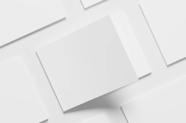 A4 Peyzaj Yatay Dergi Broşürü 3D Tasarım Sunumu için Beyaz Boş Tasarım Modeli