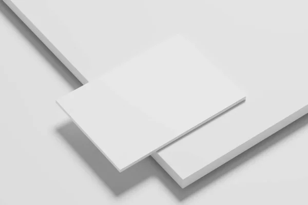A4 Peyzaj Yatay Dergi Broşürü 3D Tasarım Sunumu için Beyaz Boş Tasarım Modeli