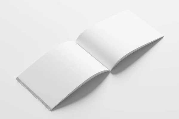 A4ランドスケープ水平マガジンパンフレットデザインプレゼンテーションのための3Dレンダリングホワイトブランクモックアップ — ストック写真