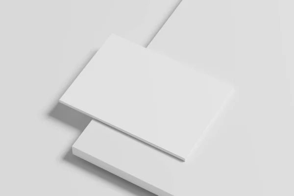 A4 Peyzaj Yatay Dergi Broşürü 3D Tasarım Sunumu için Beyaz Boş Tasarım Modeli