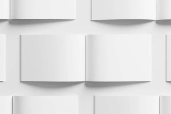 Landscape Horizontal Magazine Broschüre Rendering White Blank Mockup Für Design — Stockfoto