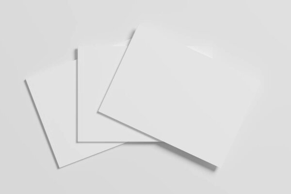 A4 Landscape Horizontal Magazine Brochure 3D Rendering White Blank Mockup For Design Presentation