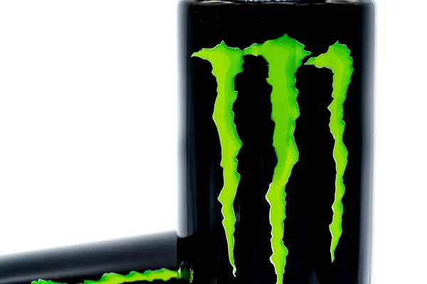 Lloret Mar Spain 2021 Dark Can Monster Energy Brand Energy — Stock Photo, Image