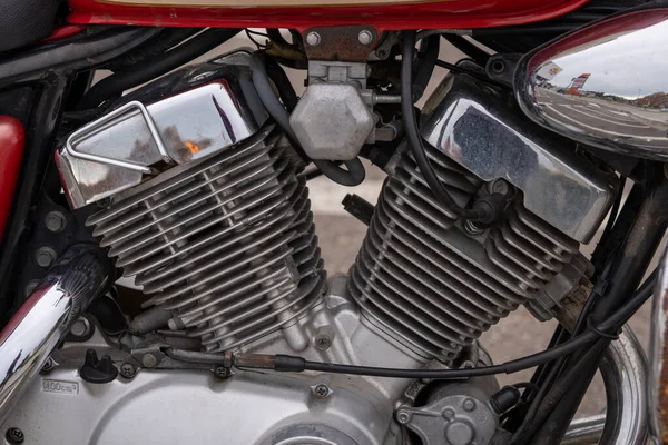 Detailaufnahme Des Motors Vom Typ Moto Stockbild