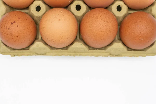 Chicken Eggs Box Ordered Eggs Copy Space — Stock Photo, Image