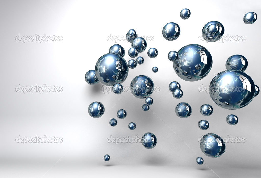 Abstract background chrome spheres
