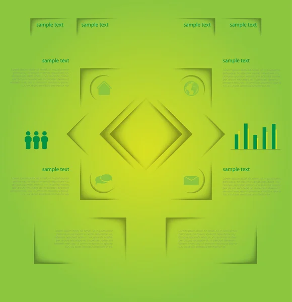 抽象的な緑のインフォ グラフィック テンプレート — ストックベクタ