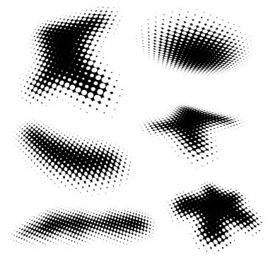 halftone brushes clipart