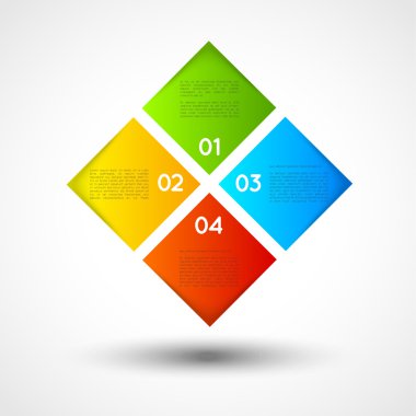 vektör ifographic şablon kareler, seçenekleri